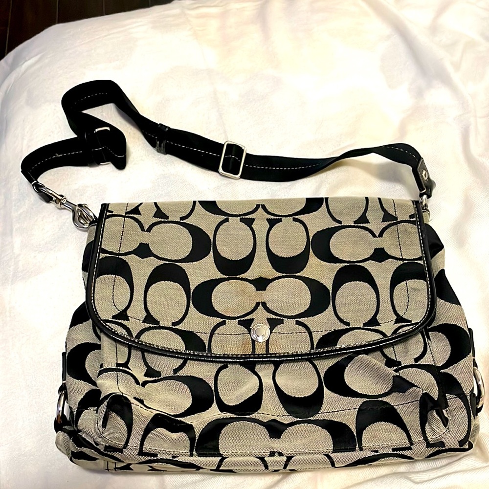 Coach logo messenger bag